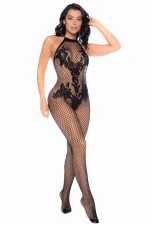 Combinaison ouverte en résille 