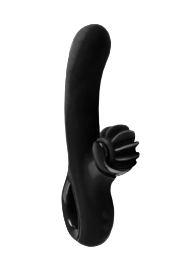 Vibromasseur rabbit USB avec langue rotative et poignée de direction