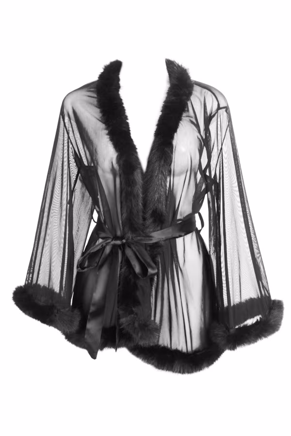 Déshabillé transparent bordé de fourrure - Concorde Love
