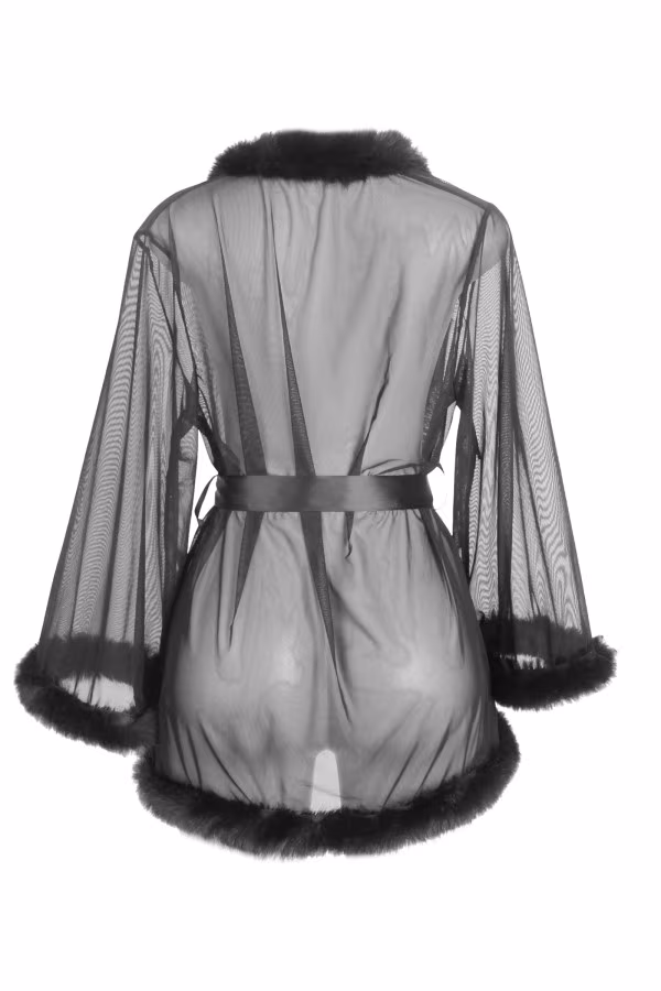 Déshabillé transparent bordé de fourrure - Concorde Love