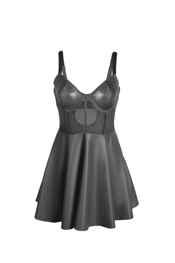 Robe sexy en wetlook avec string - Concorde Love
