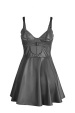 Robe sexy en wetlook avec string