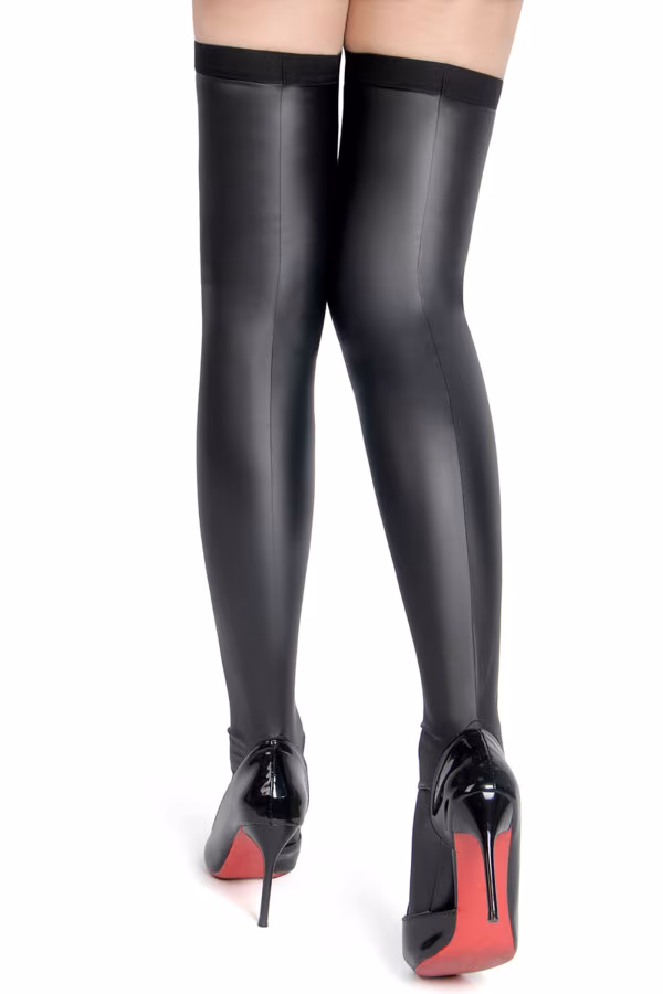 Bas sexy en wetlook noir - Concorde Love