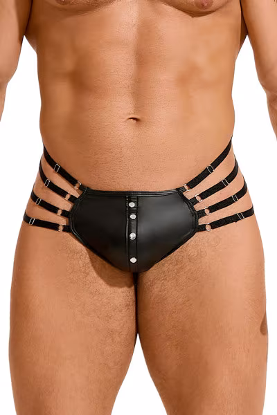 String sexy noir pour homme à bandes élastiques - Concorde Love