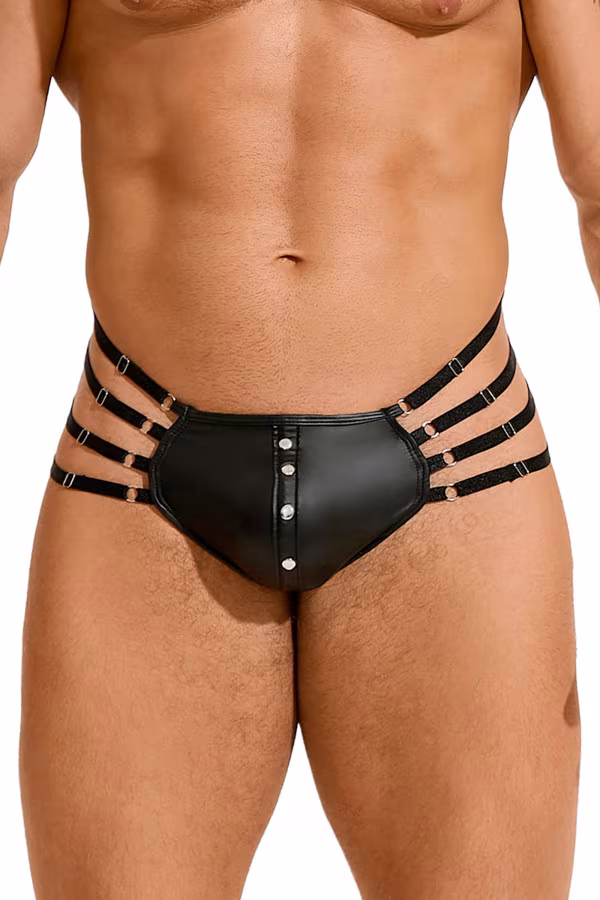 String sexy noir pour homme à bandes élastiques - Concorde Love