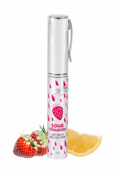 Secret Play - Spray buccal fraise acidulée pour le sexe oral