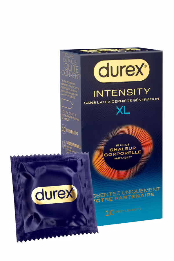 Durex Intensity - Préservatifs XL ultra fins et sans latex (x10)