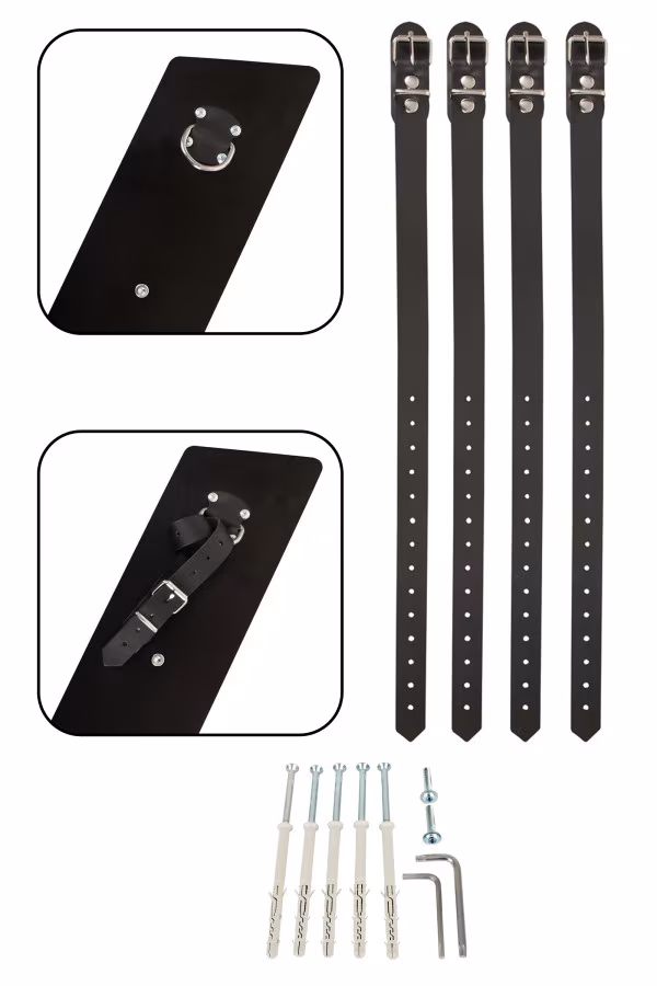 Croix de Saint-André en bois & cuir - Bondage et donjon BDSM