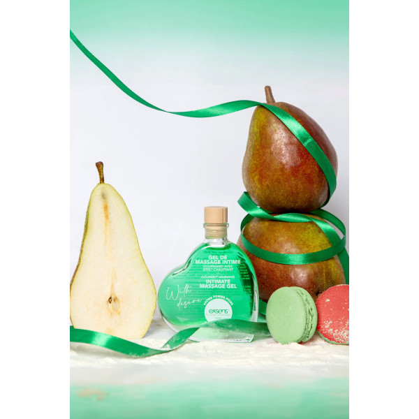Gel de massage comestible chauffant à la pomme poire de Exsens