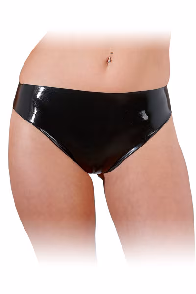Tanga en latex sexy noir pas cher