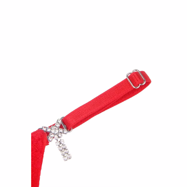 Paris Hollywood - String réglable sexy en dentelle rouge ou noir
