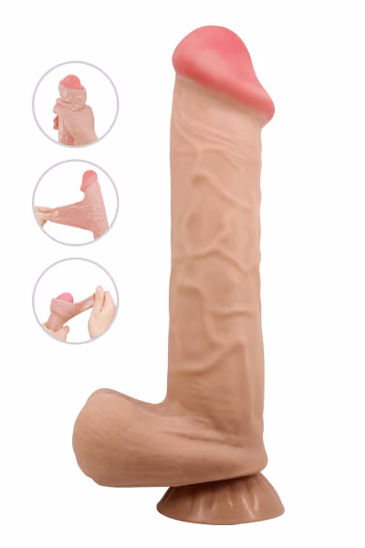 Gode ventouse réaliste à squelette articulé 26cm - Baile