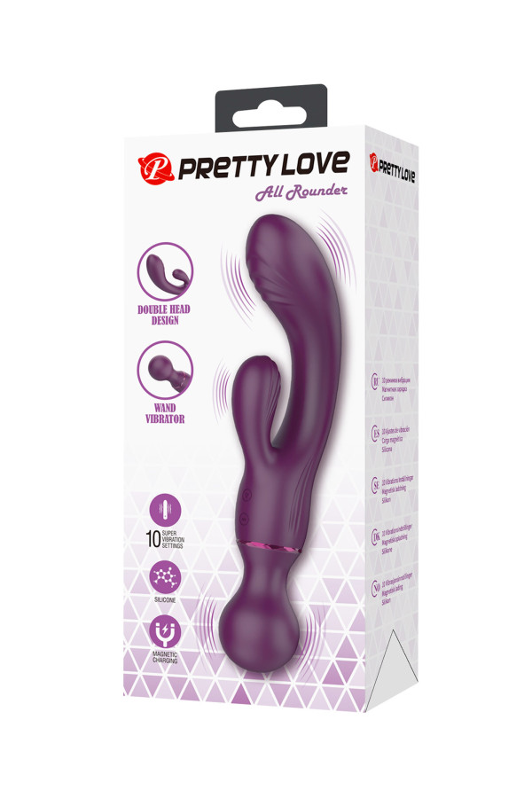 Pretty Love All Rounder - Sextoy rabbit 3-en-1 + tête wand
