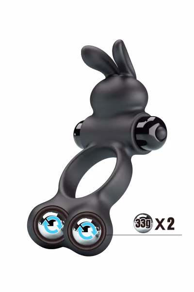 Pretty Love Yusuf - Cockring vibrant + billes lestées