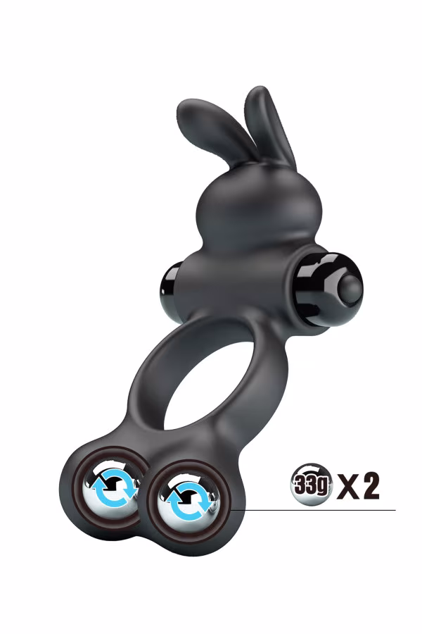 Pretty Love Yusuf - Cockring vibrant + billes lestées