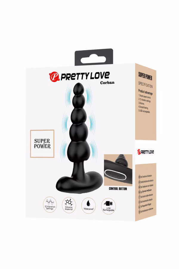 Pretty Love - Corban : Chapelet anal vibrant (12 modes)