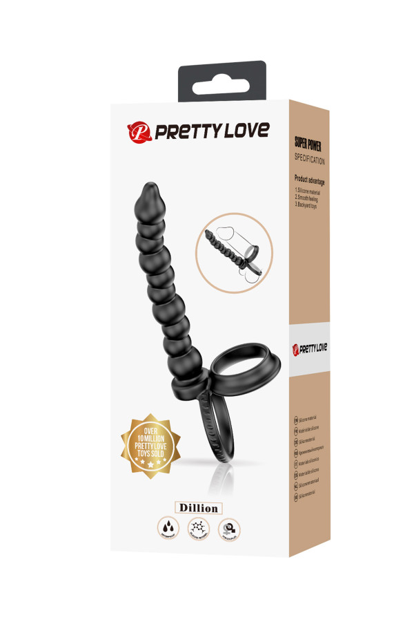 Pretty Love Dillion - Double cockring + tige anale en silicone