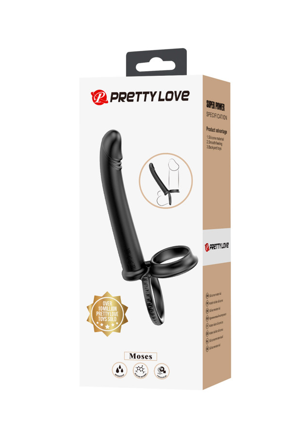 Pretty Love - Moses : Cockring + gode pour double pénétration