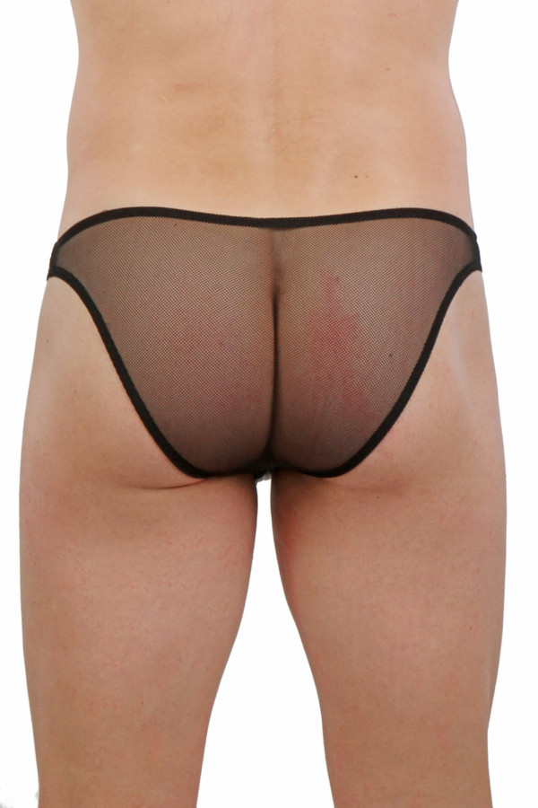 Soisbelle - Slip homme sexy : résille bi-matière avec zip frontal