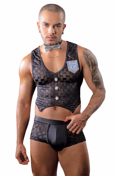Déguisement sexy pour homme : tenue de serveur (3 pièces)