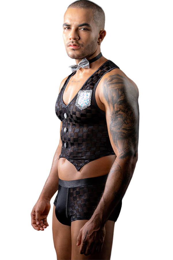 Déguisement sexy pour homme : tenue de serveur (3 pièces)