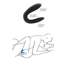 Stimulateur de couple noir avec appli Satisfyer pas cher