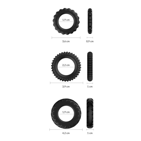 Pack de 3 Cockrings Extensibles Titan - Confort et Performance