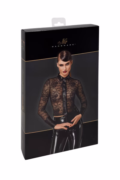 Noir Handmade - Chemise Noirelle dentelle et wetlook