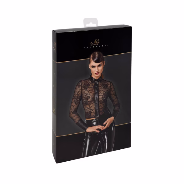 Noir Handmade - Chemise Noirelle dentelle et wetlook