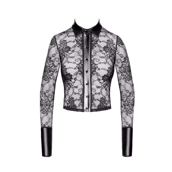 Noir Handmade - Chemise Noirelle dentelle et wetlook