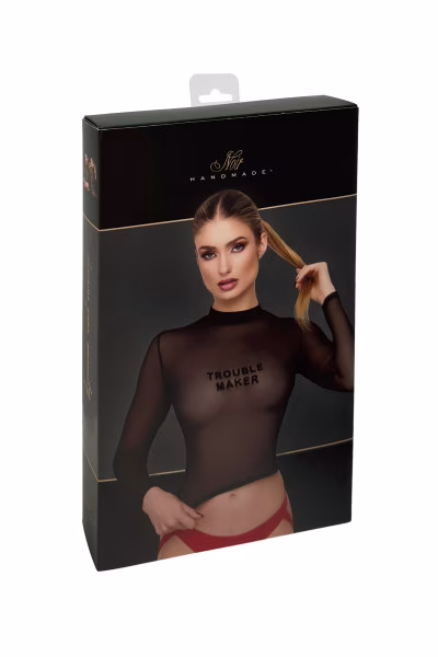 Noir Handmade - Top sexy Troublemaker en tulle transparent