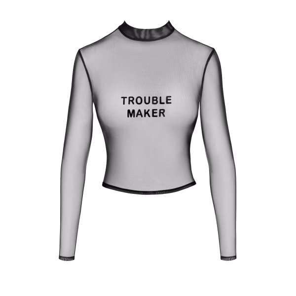 Noir Handmade - Top sexy Troublemaker en tulle transparent