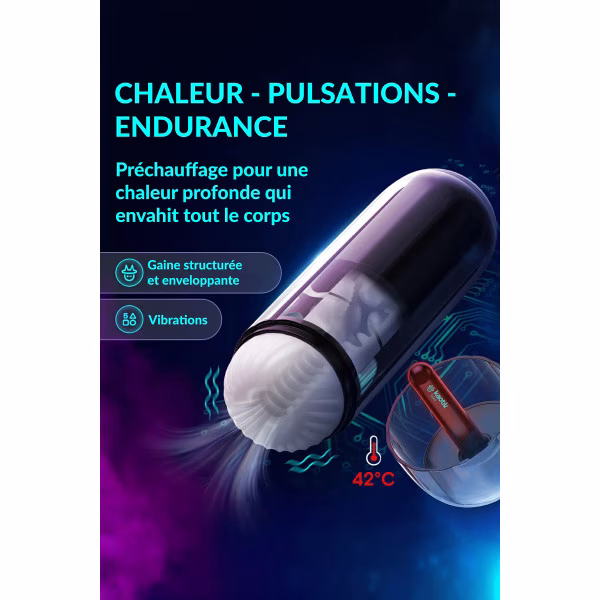 Kaotik Cocoon - Masturbateur automatique va-et-vient et chauffant