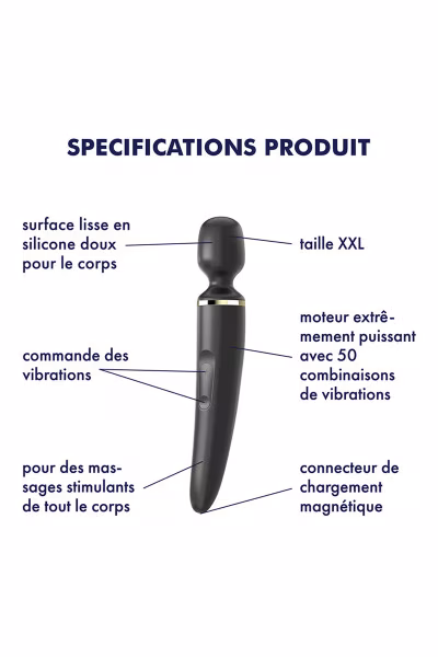 Satisfyer : Vibromasseur noir Wand Er Woman