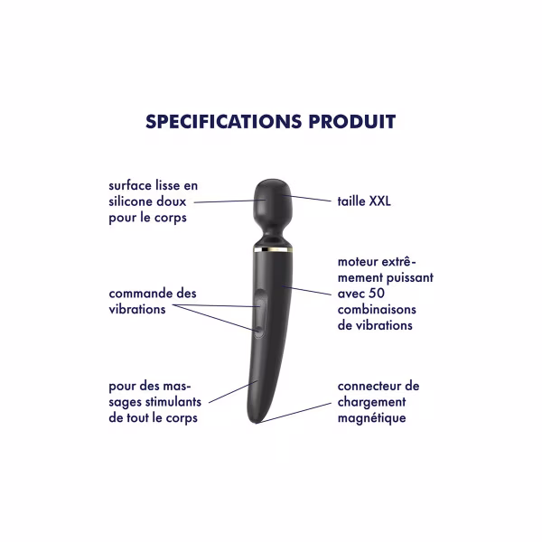 Satisfyer : Vibromasseur noir Wand Er Woman
