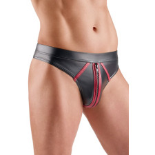 String sexy pour homme : wetlook et ouverture zip à l'avant
