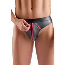 String sexy pour homme : wetlook et ouverture zip à l'avant