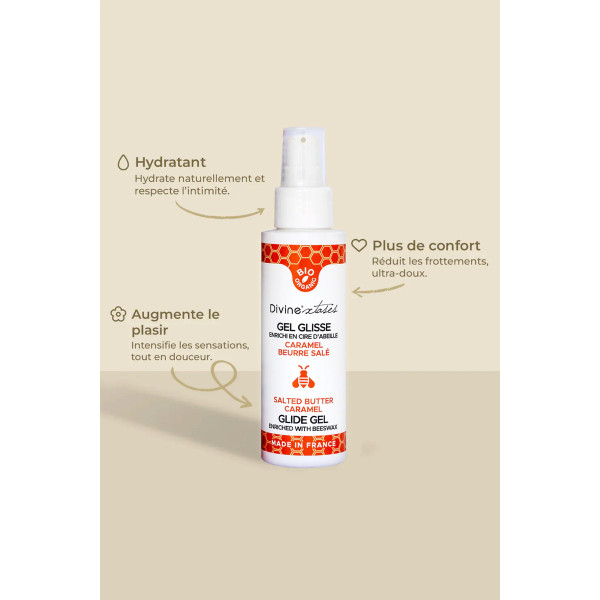 Gel lubrifiant bio Caramel 100ml - Divines Xtases