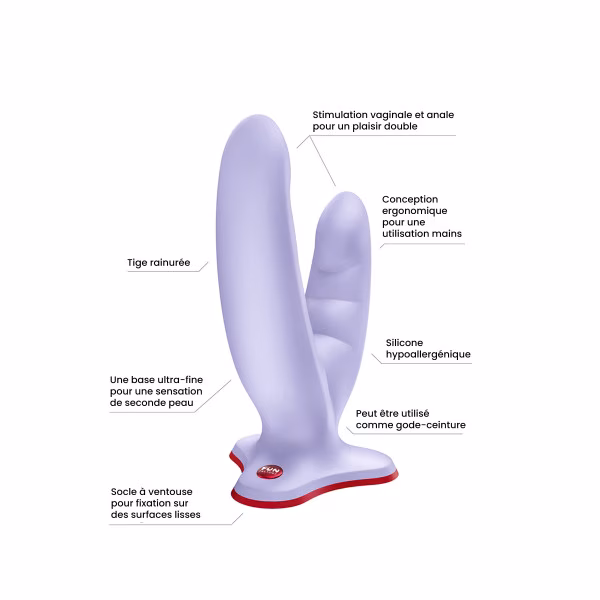 Fun Factory Ryde - Dildo double pénétration ventouse