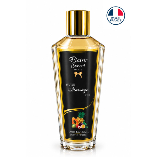 Loveshop : huile de massage fruits exotiques 100% végétale Plaisir Secret