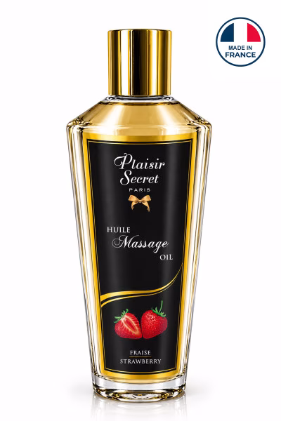 Huile de massage sèche fraise : huile de massage 100% végétale fraise Plaisir Secret