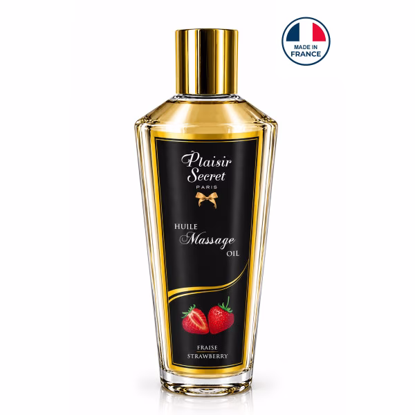 Huile de massage sèche fraise : huile de massage 100% végétale fraise Plaisir Secret