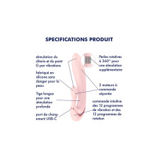 Satisfyer Pearl Bunny 3 - Sextoy rabbit à perles rotatives