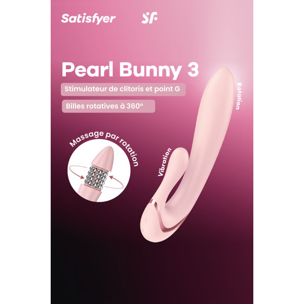 Satisfyer Pearl Bunny 3 - Sextoy rabbit à perles rotatives