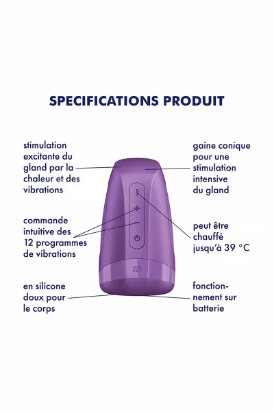 Satisfyer Men Heat Vibration : Masturbateur chauffant