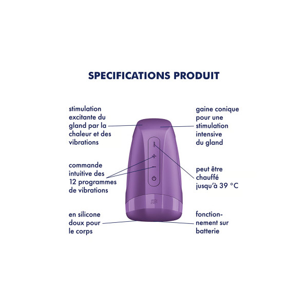 Satisfyer Men Heat Vibration : Masturbateur chauffant
