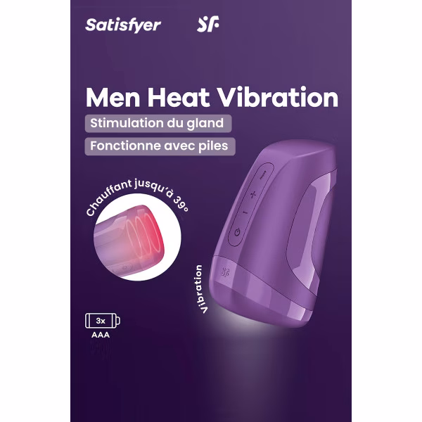 Satisfyer Men Heat Vibration : Masturbateur chauffant