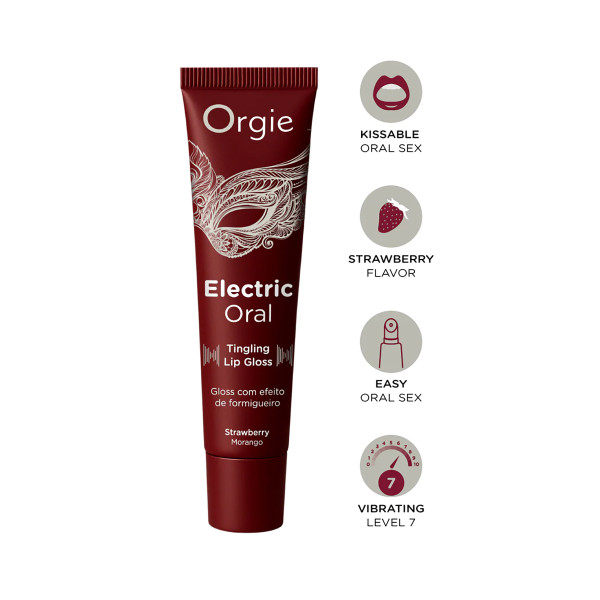 Orgie Electric Oral - Gloss stimulant pour sexe oral à la fraise