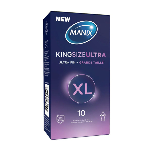 Manix King Size Ultra - Préservatifs en latex XL ultra-fins