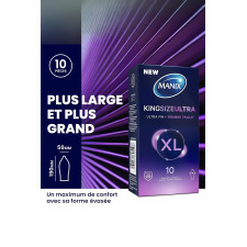 Manix King Size Ultra - Préservatifs en latex XL ultra-fins